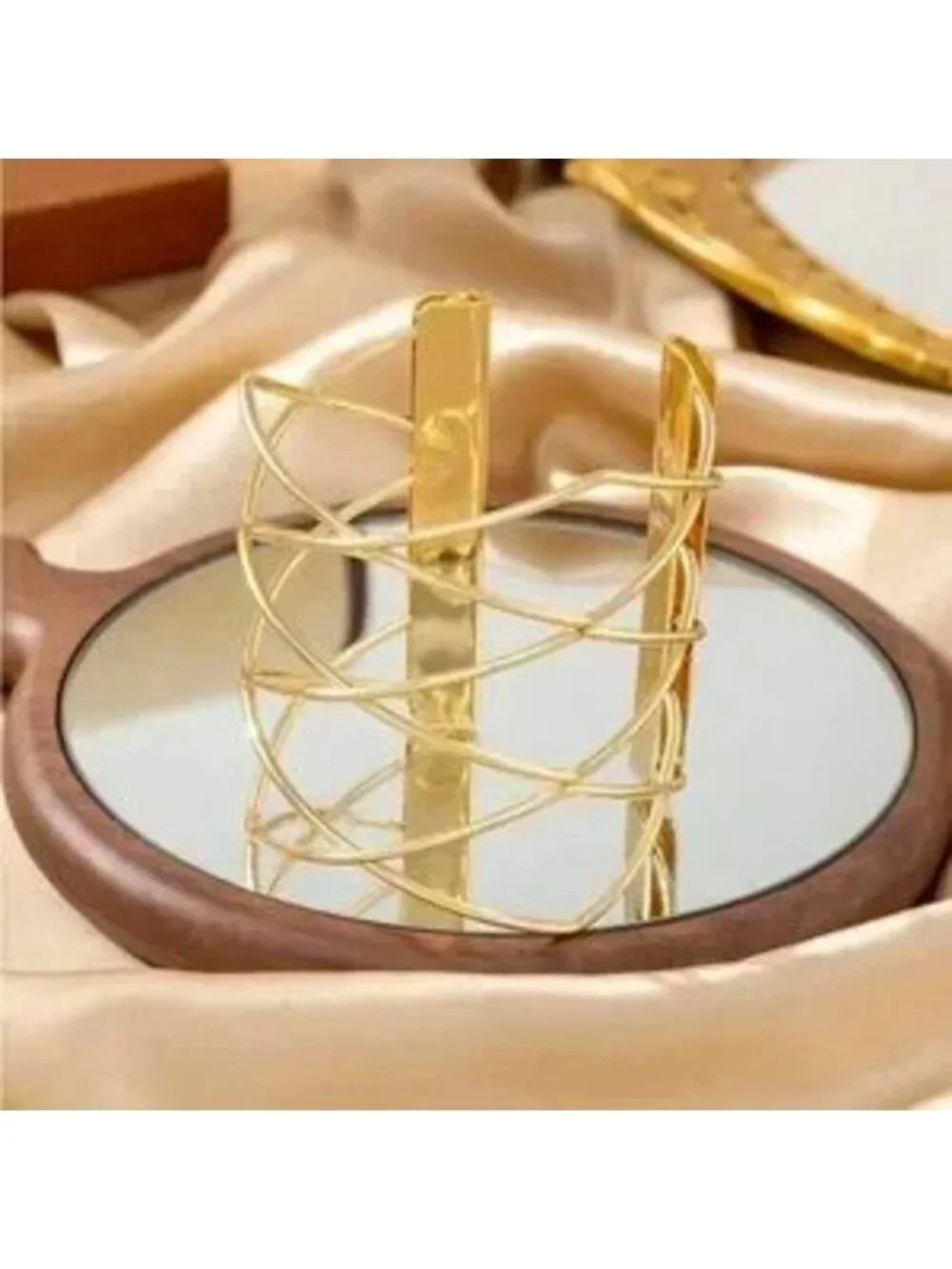 Gold 1pc Geometric Cuff Bracelet
